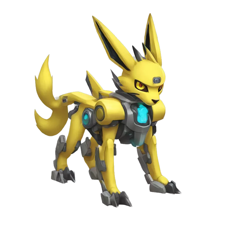 Renamon-Jolteon-Zeraora-medabot-mecha full body