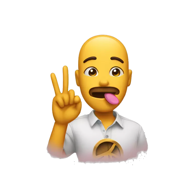 blow kiss and peace sign