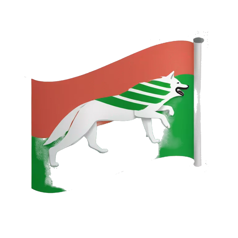 Chechen flag with a wolf