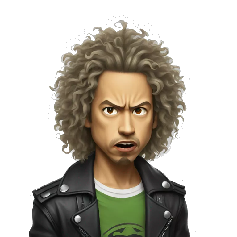 Young Kirk Hammett angry