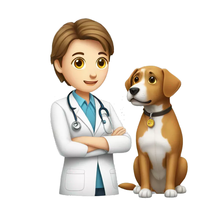 Veterinarian examining pet