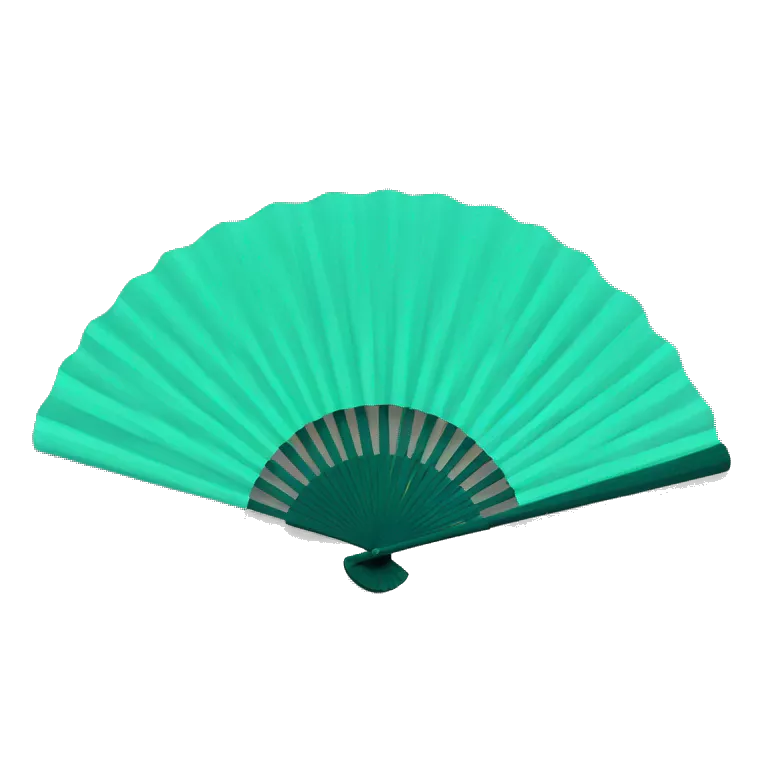 teal hand fan
