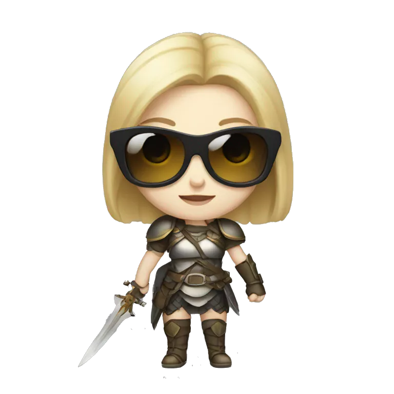 Pale-skinned Girl warrior with dark sunglasses