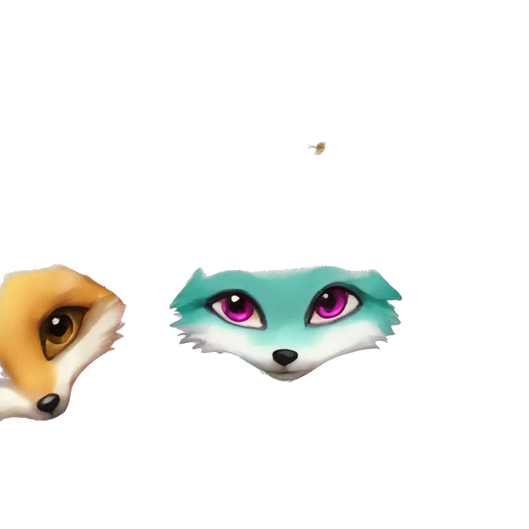 Pink magenta burgundy maroon cyan beige gray fox wearing a pink hoodie with gold jewellery gold piercings gold ear piercing gold nose piercing vintage watercolour tie dye black raven wings