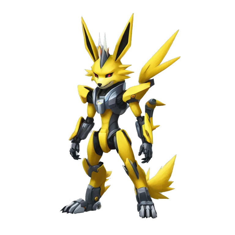 Renamon-Jolteon-Zeraora-medabot-mecha full body