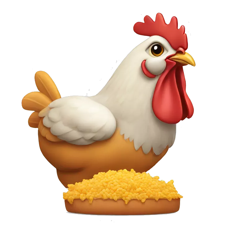 Chicken eating chicken