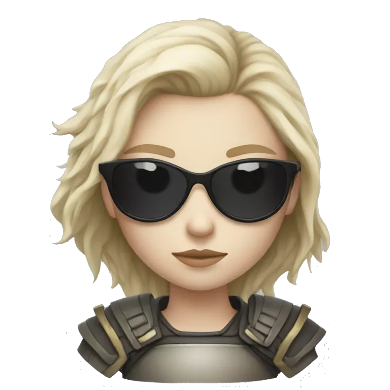 Pale-skinned Girl warrior with dark sunglasses