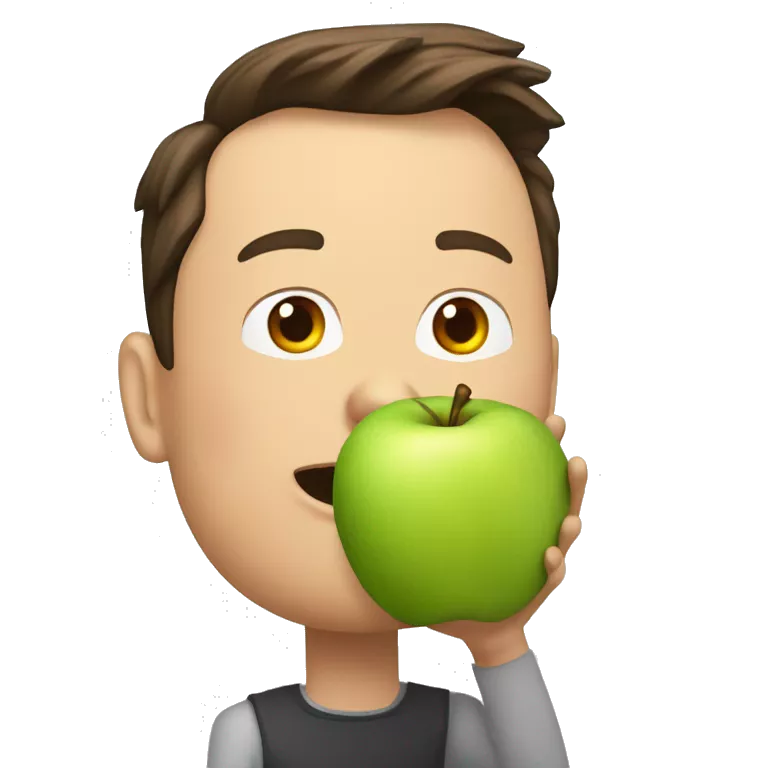 Elon musk mangeant une pomme