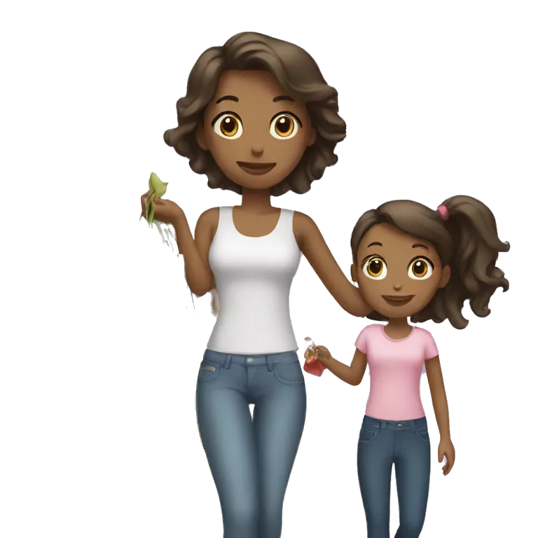 A girl shopping with her mom