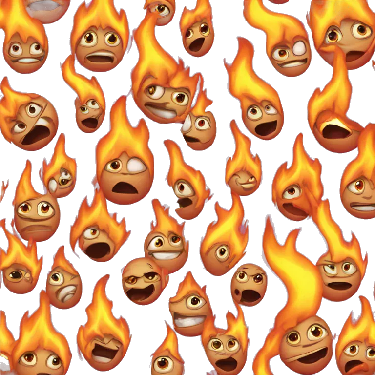 Cara con fuego en los ojos