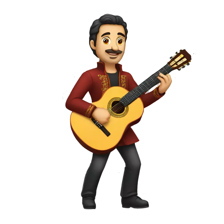 spanish guitar played by a man that is spanish dressed