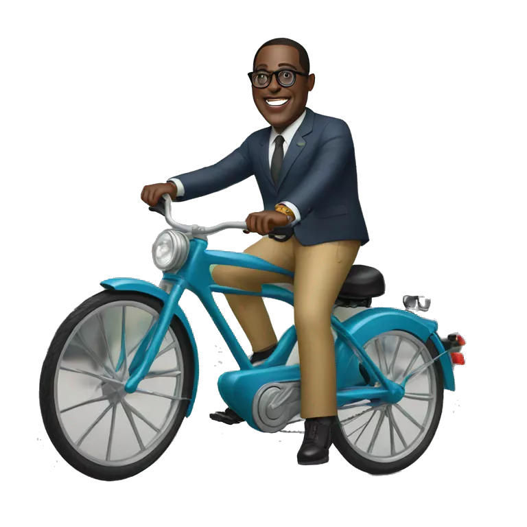 Macky sall on a bike