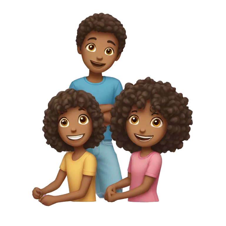three kids playing together