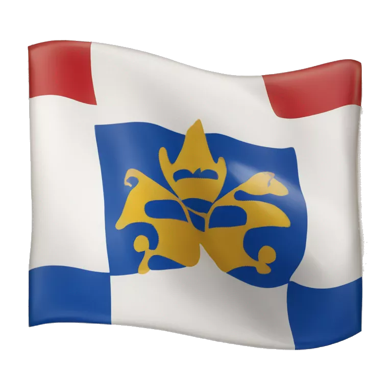 a quebec flag with banned sign