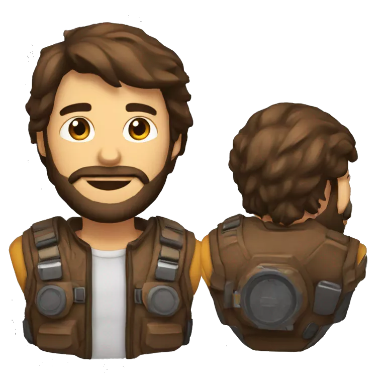 Homme brun avec une barbe avec un casque gaming
