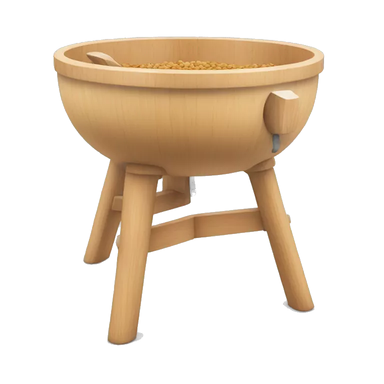 manual pet feeder with wooden legs