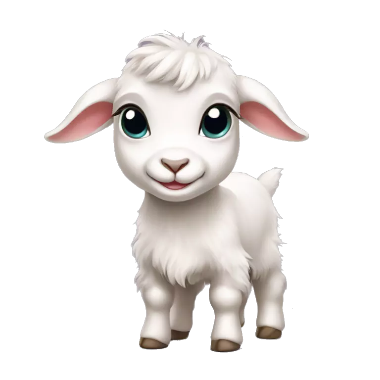 Baby goat wearing shoes