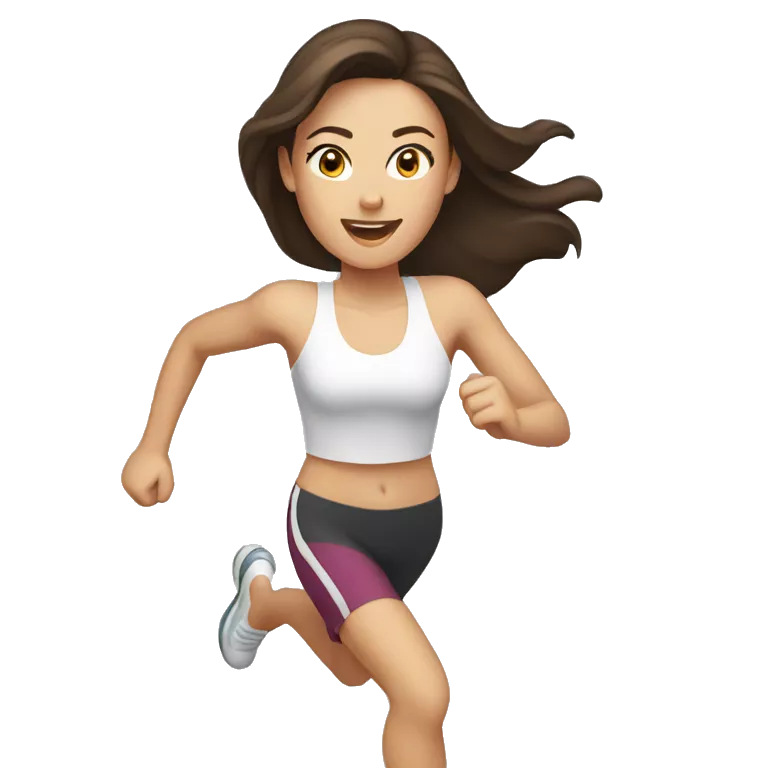 white brunette woman running