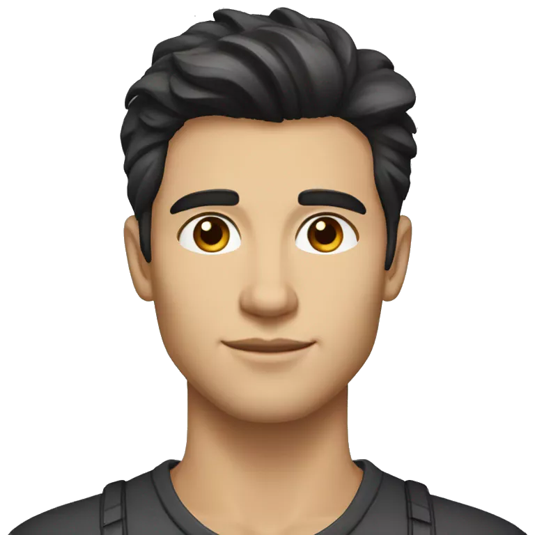 a handsome young man with brown eyes, dark hair, pompadour cut, small nose, small chin, small mouth, light white skin