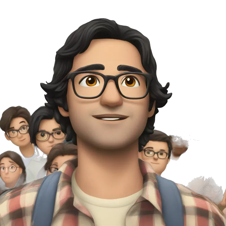 serious boy in glasses