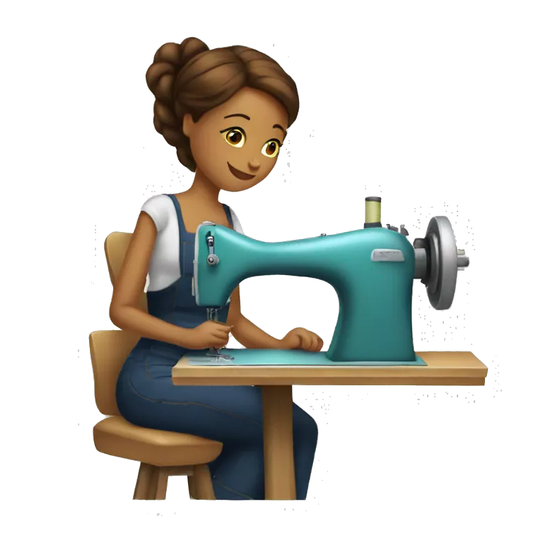 create an emoji of a seamstress sitting at the machine sewingcreate an emoji of a seamstress sitting at the machine sewing