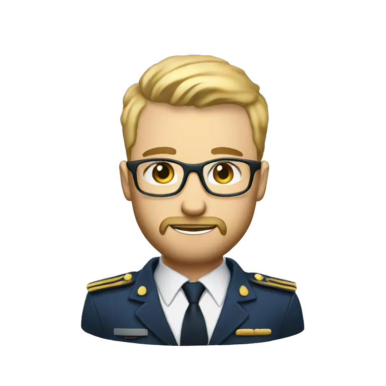 professional man leader in motivation professional casual dress, blue-eyed blonde very short hair like militar cut with a shadow of a beard with glases  in a suit