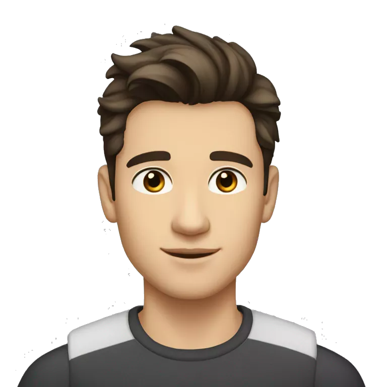 a handsome young man with brown eyes, dark hair, pompadour cut, small nose, small chin, small mouth, light white skin