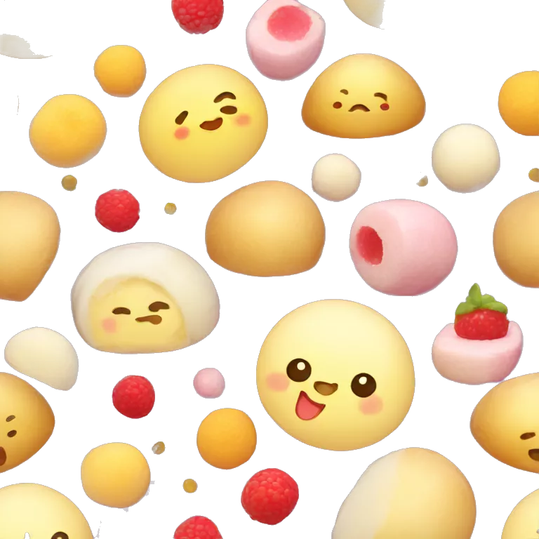 Stickers in the form of a cute Japanese dessert mochi