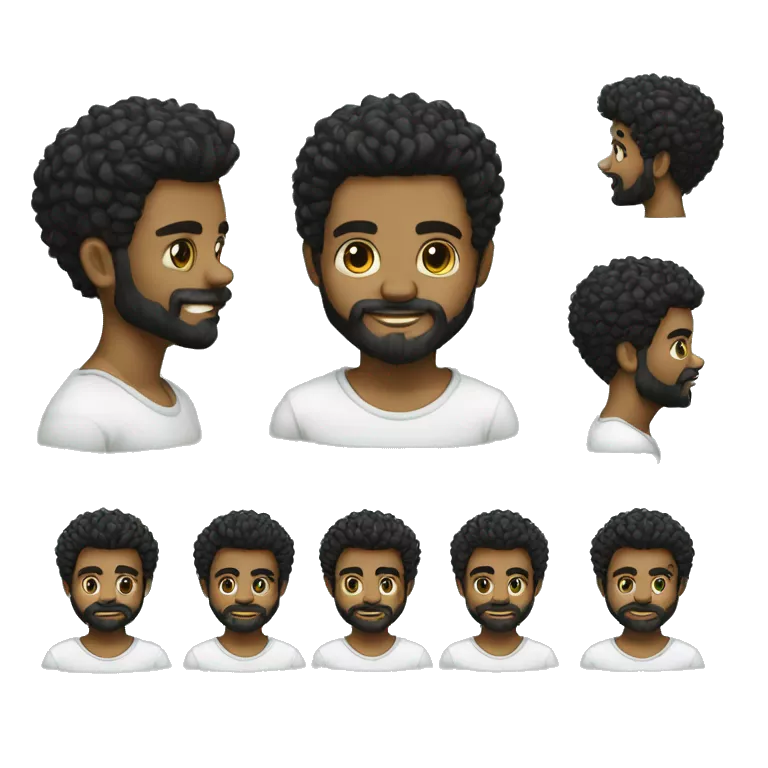 Garoto branco de barba olhos castanhos e cabelo baixo preto camiseta verde