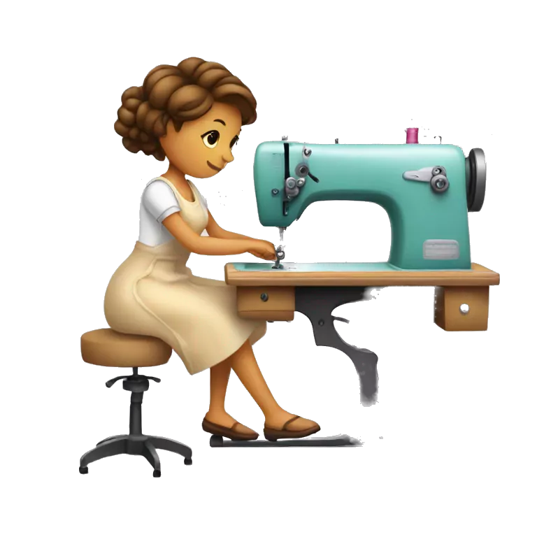 create an emoji of a seamstress sitting at the machine sewingcreate an emoji of a seamstress sitting at the machine sewing