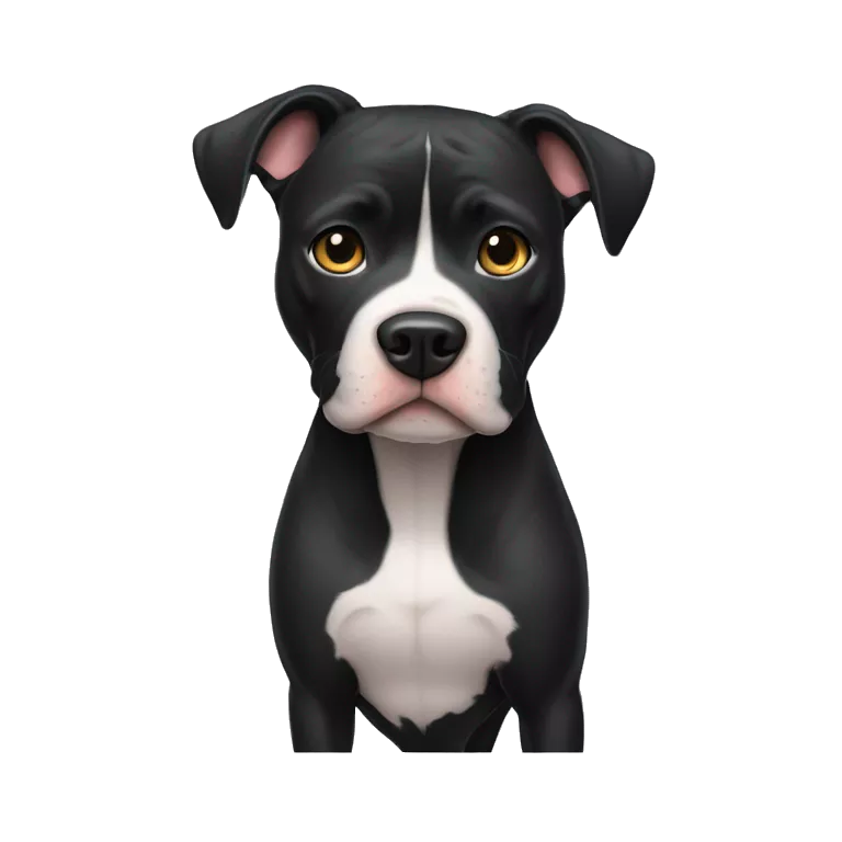 Perro pitbull negro con una dueña, piel clara ,pelo corto y negro