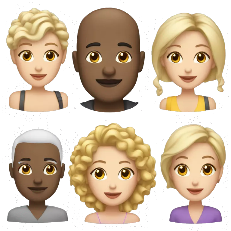 white bald man, white woman with blonde curls and white woman with dark ash blonde hair on a brunch