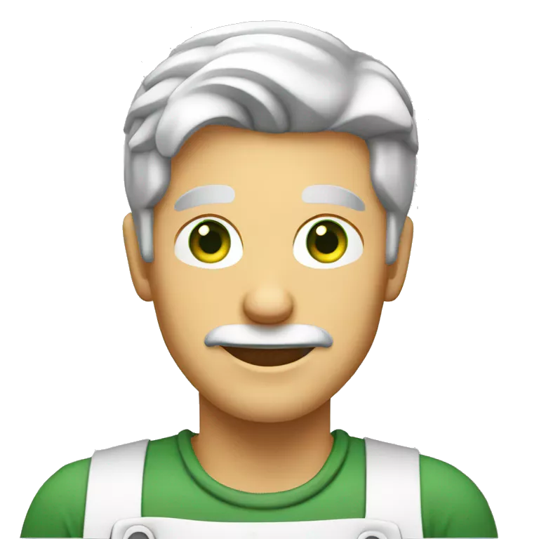 blonde gray-haired man cook with green eyes making burger