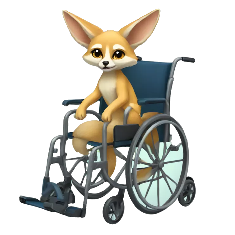Fennec fox in a wheelchair