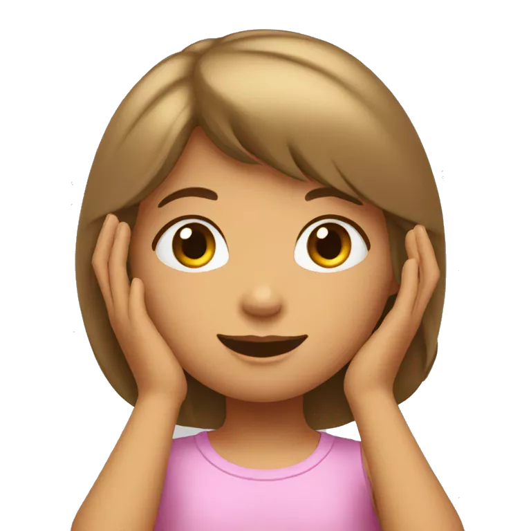 little girl with her hands above her head, her face conveying wonder
