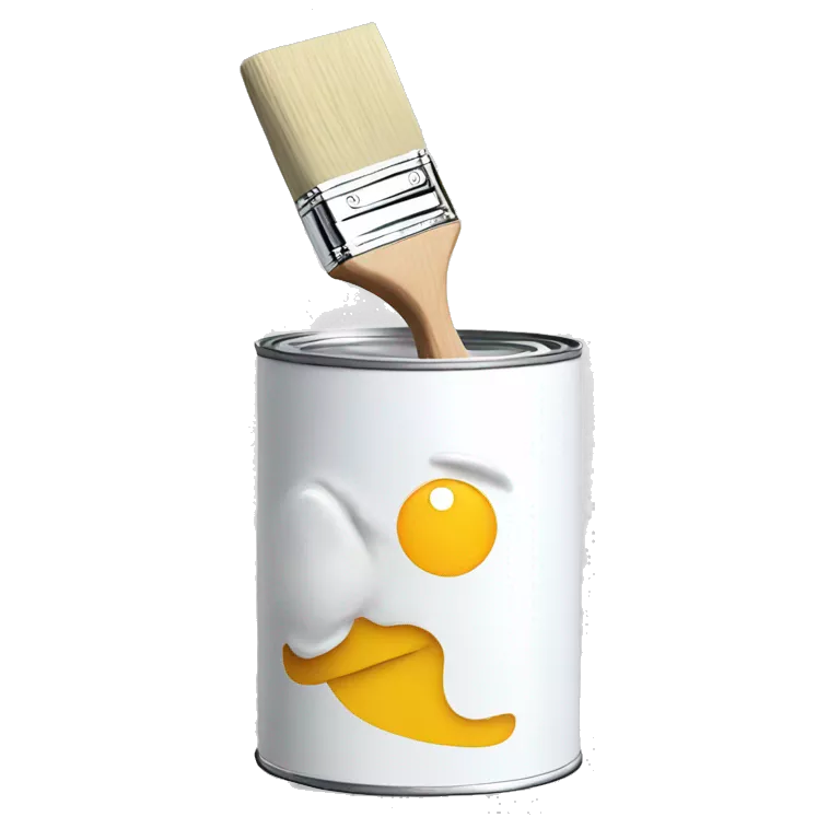white paint on can with paint brush