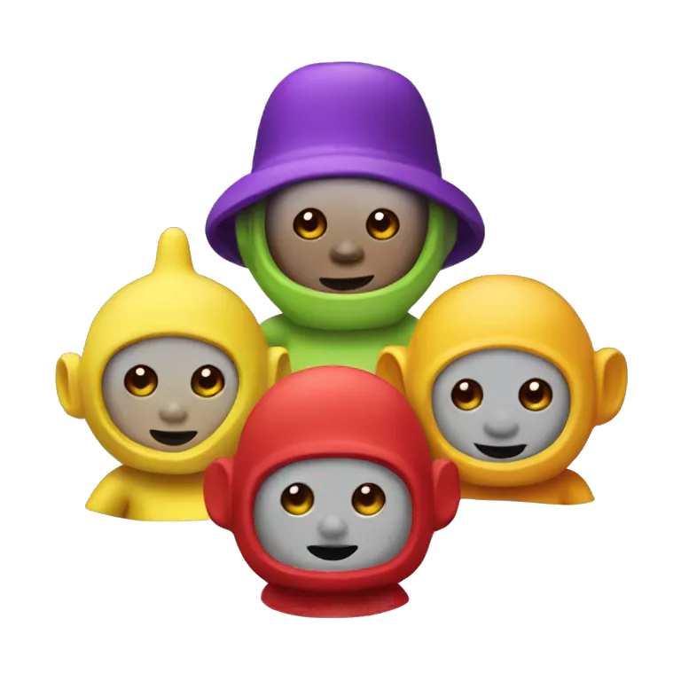 teletubbies wearing hats