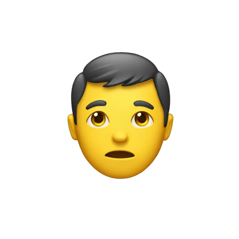 Yellow emoji head shake diagonally