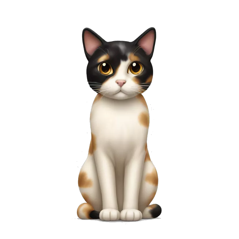 calico cream cat with black calico cat facing the side