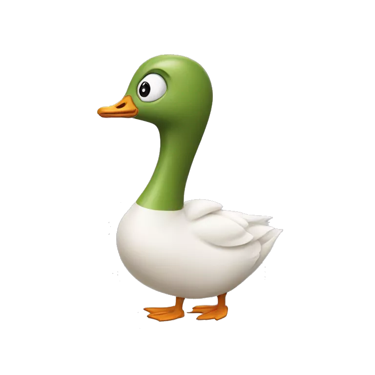 goose with asparagus head