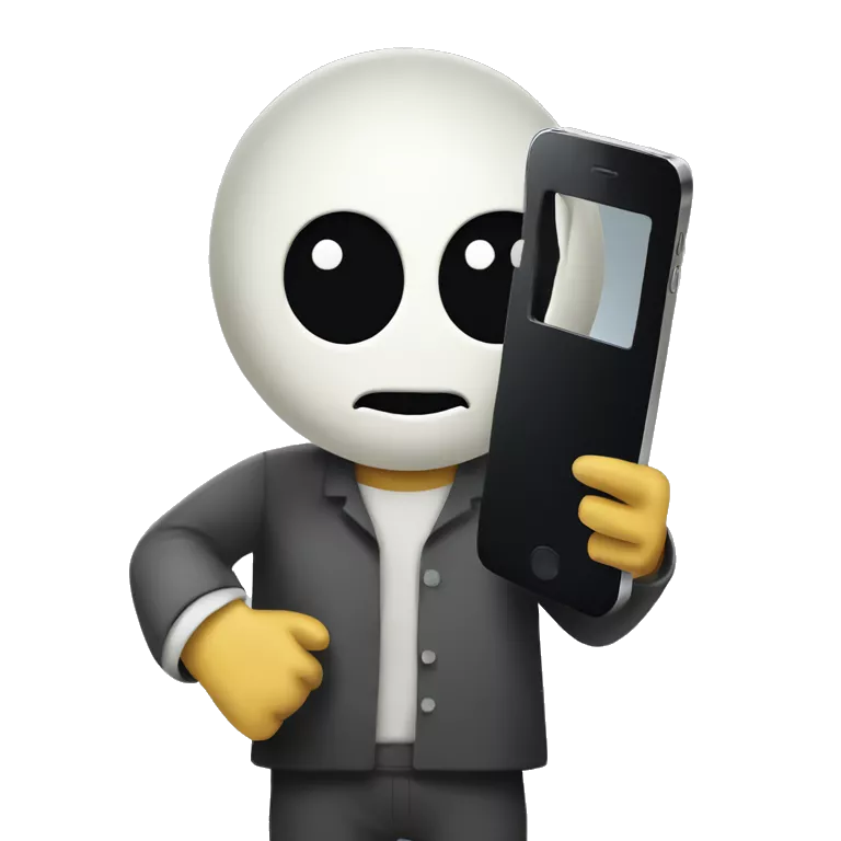 jigsaw from the movie SAW holding a smartphone