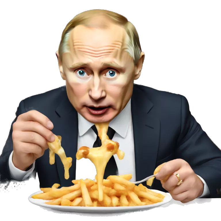 Putin eating poutine