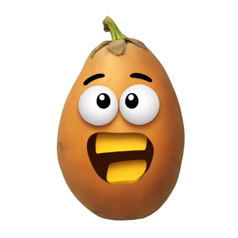 A  mean face on a Sweet potato