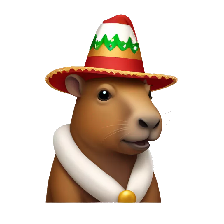Capibara con un sombrero de Navidad