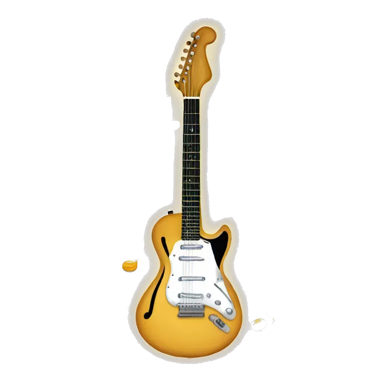Guitar with trail of musical notes coming out