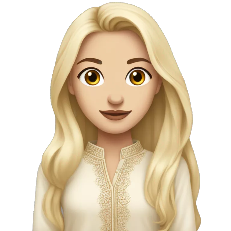 White Blonde girl with long hairs wearing long sleeves shirt kurta top and bare midroff ful size wearing shoes