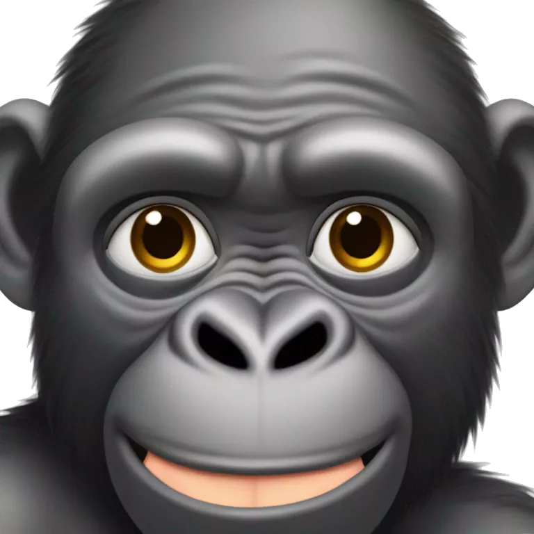 Gorilla shrugging shoulders like qui fait un bisou