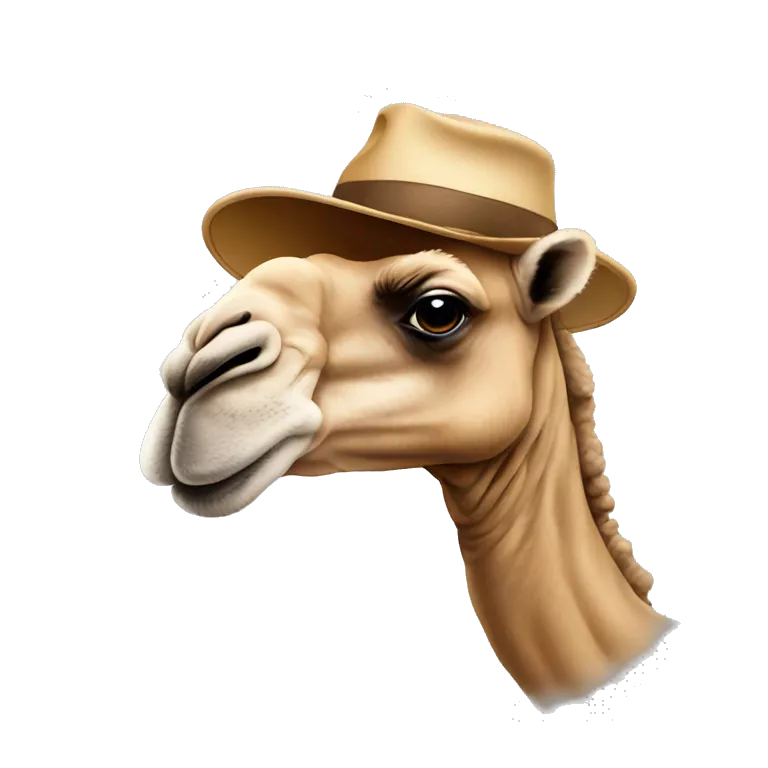 Camel wearing a hat