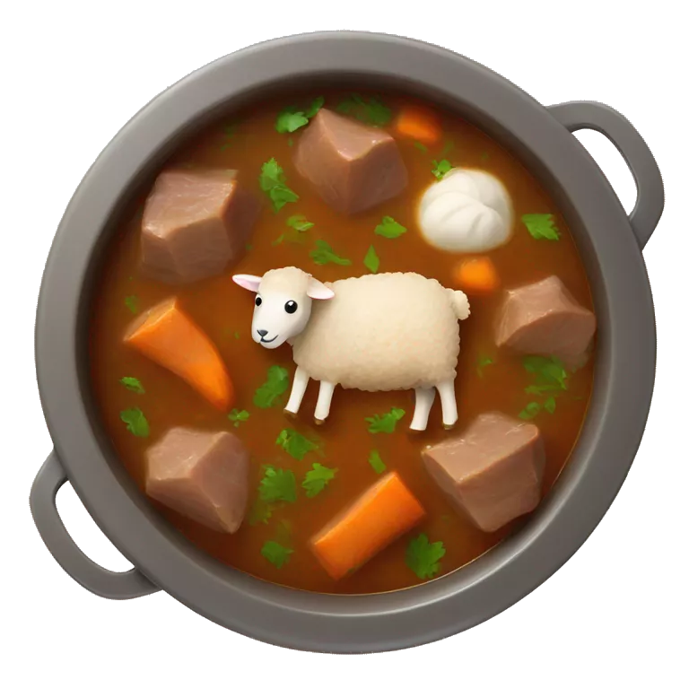 A dish of lamb stew (Pakistani stew which only has lamb, no other vegetables) beautifully, from a top.