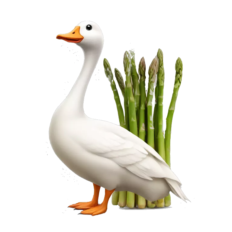 goose with long tall asparagus head